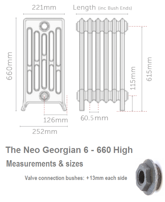 Neo Georgian 6-Column - 660mm High, 12 Sections